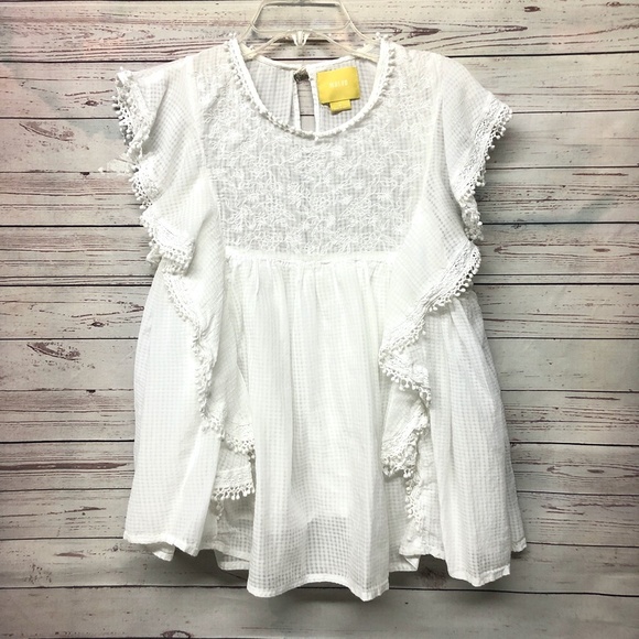 Feminine Anthro Maeve Callie Ruffled Top - Picture 4 of 11